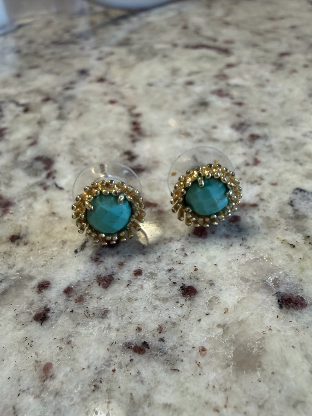 Kendra Scott Gold and Turquoise Faceted Stud Earrings